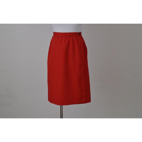 Vintage Red Marco Pecci Polyester-Baumwolle/Cotton Wrap Skirt‎ - Picture 5 of 10